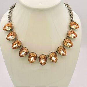 Simply Vera Vera Wang silver tone necklace with light peach rhinestones